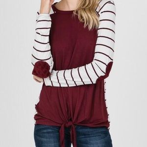 Burgundy Striped Tunic